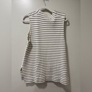 Madewell Navy Striped Cream Top